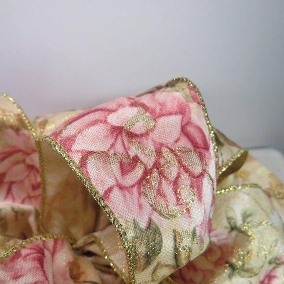 Cherub Angel Hat Box with Wired Ribbon Floral Large Bow 13" - Picture 5 of 11